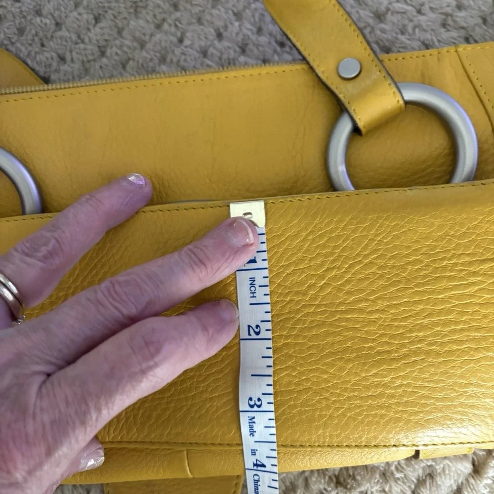 Fabrizio Poker Yellow Y2K Soft Leather Purse Shoulder Bag Made In Italy
